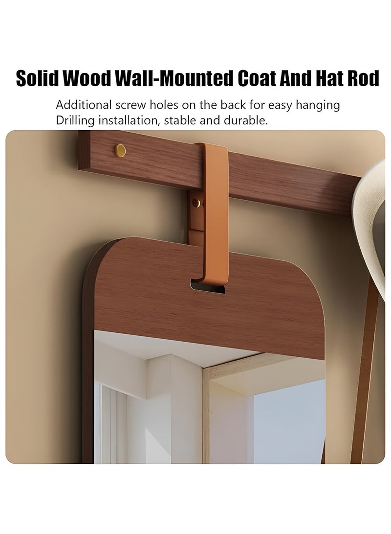 تايمي مرآة حائط للمدخل 128×48×7.5سم مع 3 خطافات لتعليق الملابس - مرآة  كاملة الطول مع علاقات للمعاطف والحقائب لمدخل المنزل وغرفة النوم والحمام والممر - Image 5